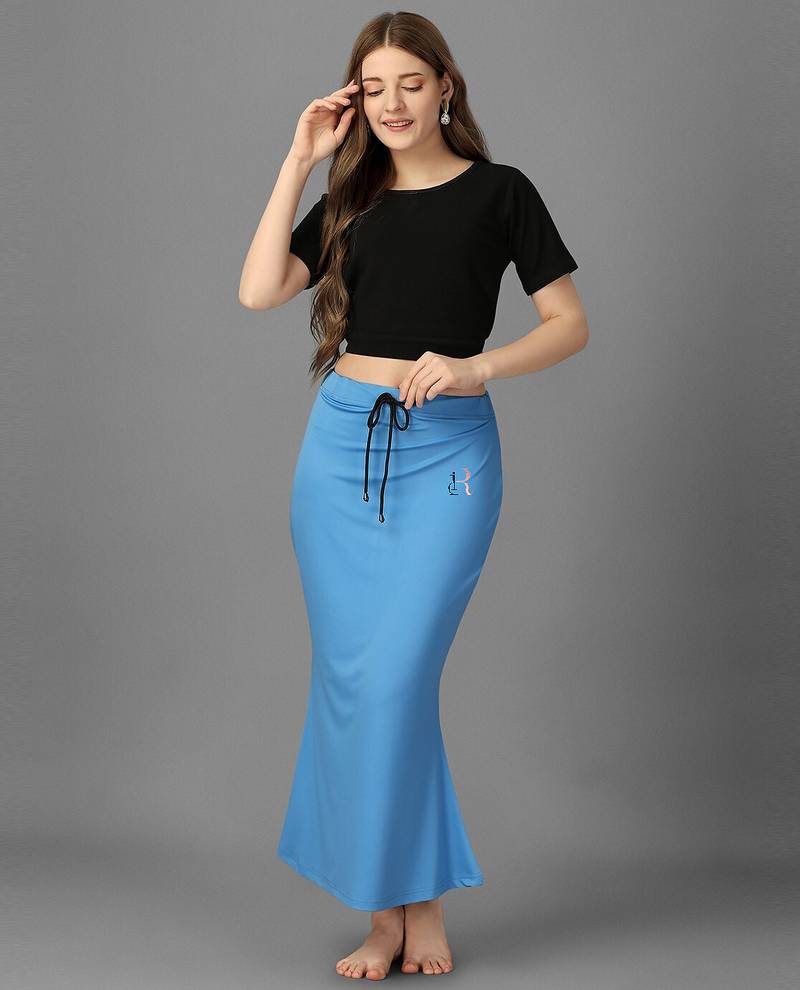 Women 4 way lycra stretchable mermaid fit saree shapewear petticoat with drawstring