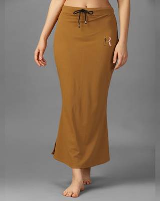 brown lycra mermaid fit saree shapewear with drawstring 2