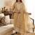 Traditional muga cotton suit set with intricate jamdani work