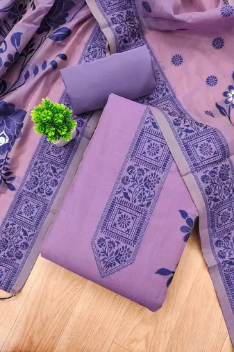 Premium floral printed jamdani muga cotton salwar kameez material