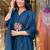Women's Cotton Embroidered Straight Kurti With Pant And Dupatta Set 