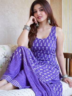Women Ethnic Motifs Printed Regular Kurta with Palazzos & With Dupatta 5
