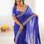 Blue color faux georgette bandhni print & embroidered border saree
