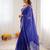 Blue color faux georgette bandhni print & embroidered border saree