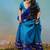 Blue Kanjivaram Silk blend With Zari Weaving Work Lehenga For traditional