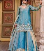 Womens new  moti beads with cording sequence thread embroidery work kurta set