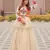 Womens new stylish  heavy gamthi work with mirror lace work gown set