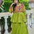 Womens new stylish  heavy gamthi work with mirror lace work gown set