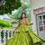 Womens new stylish  heavy gamthi work with mirror lace work gown set