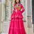 Womens new stylish  heavy gamthi work with mirror lace work gown set