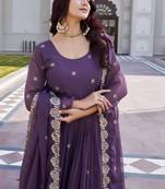 Womens wedding wear heavy sequence embroidery work gown set