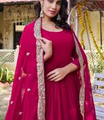 Womens new  heavy sequence embroidery work gown set