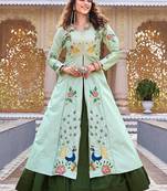 Womens new simply wear embroidery sequence with thread work gown set