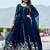 Womens new trendy heavy cording sequence & beads embroidery work gown set