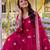 Womens casual party wear heavy 7mm sequence embroidery work gown set