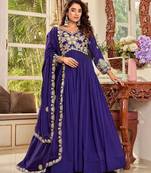 Womens casual party wear heavy 5mm sequence embroidery work gown set