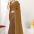 Designer golden heavy zarkan work two tone satin silk saree