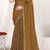 Designer golden heavy zarkan work two tone satin silk saree