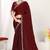 Designer maroon heavy zarkan work two tone satin silk saree