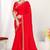Designer red heavy zarkan work two tone satin silk saree