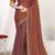 Designer rust heavy zarkan work two tone satin silk saree