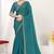 Designer sky blue heavy zarkan work two tone satin silk saree