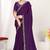 Designer purple heavy zarkan work two tone satin silk saree