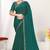 Designer rama green zarkan work two tone satin silk saree