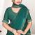 Designer rama green zarkan work two tone satin silk saree