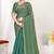 Designer blue heavy zarkan work two tone satin silk saree