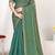 Designer blue heavy zarkan work two tone satin silk saree
