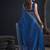 Indian teal blue heavy hand work zarkan border silk saree