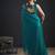 Indian rama green heavy hand work zarkan border silk saree