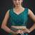 Indian rama green heavy hand work zarkan border silk saree