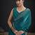 Indian rama green heavy hand work zarkan border silk saree