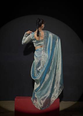 sky blue handwork zarkan border kanjivaram silk saree 4