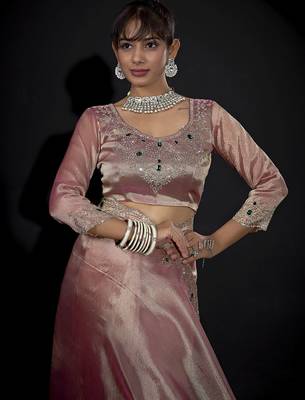 pink handwork zarkan border kanjivaram silk saree 2