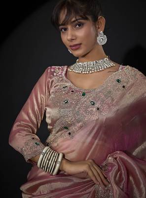 pink handwork zarkan border kanjivaram silk saree 3