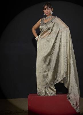 designer handwork zarkan border kanjivaram silk saree for party 5