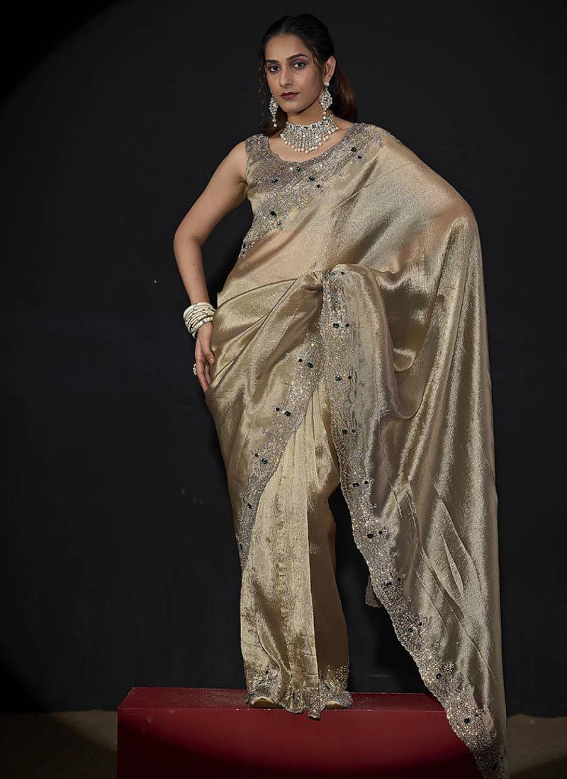 Designer mouse handwork zarkan border kanjivaram silk saree
