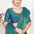 Designer sky blue heavy zarkan work satin silk saree