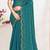 Designer sky blue heavy zarkan work satin silk saree
