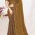 Designer golden heavy zarkan work satin silk saree