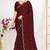 Designer maroon heavy zarkan work satin silk saree