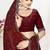 Designer maroon heavy zarkan work satin silk saree
