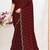 Designer maroon heavy zarkan work satin silk saree
