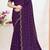 Designer purple heavy zarkan work satin silk saree