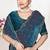 Designer teal blue heavy zarkan work satin silk saree