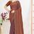 Designer rust heavy zarkan work satin silk saree