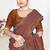 Designer rust heavy zarkan work satin silk saree